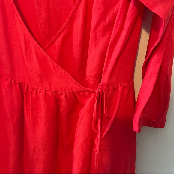 Tradlands red wrap midi dress - Picture 4 of 5